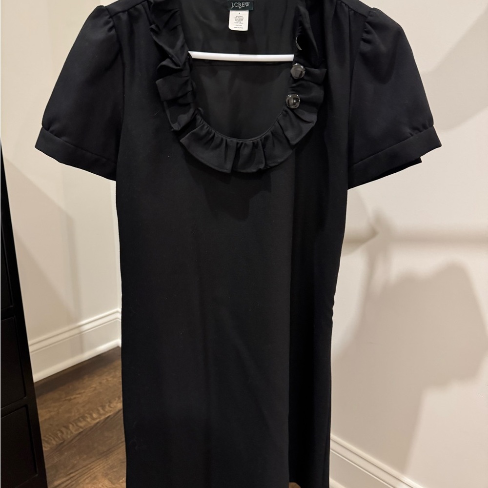 J. Crew Elegant Black Kids Dress with Ruffles